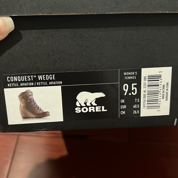 NWT Sorel Conquest Lace Up Wedge Boot - Picture 9 of 11